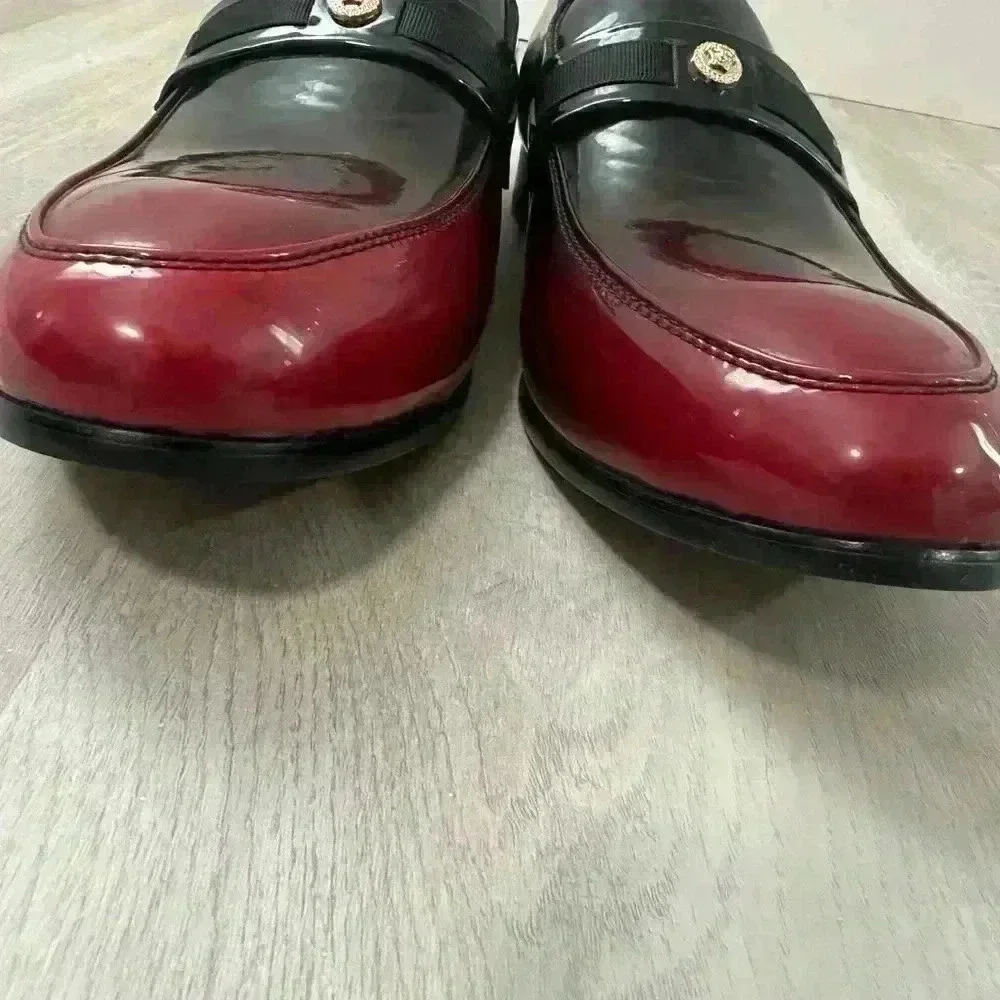 Versace Men's‎ Patent Leather Ombre Loafers Dress Shoes Made in Italy Size 44